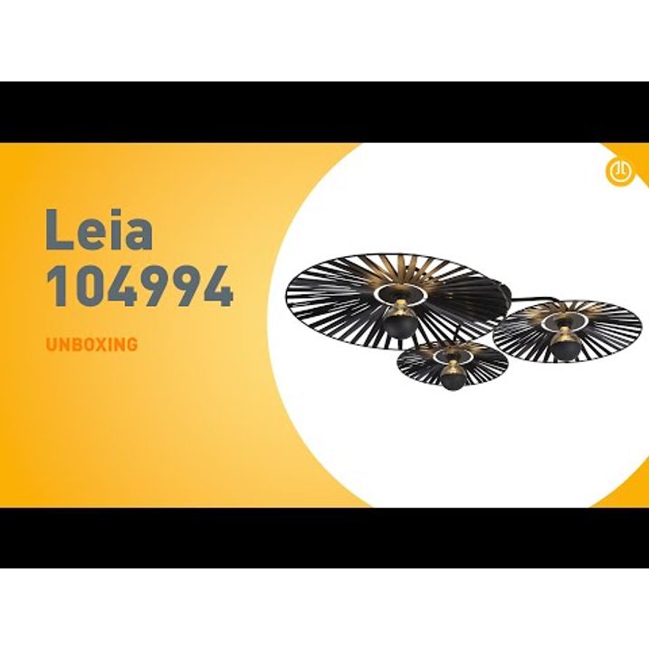 Rustikální stropní svítidlo černé 3-světlo - Leia