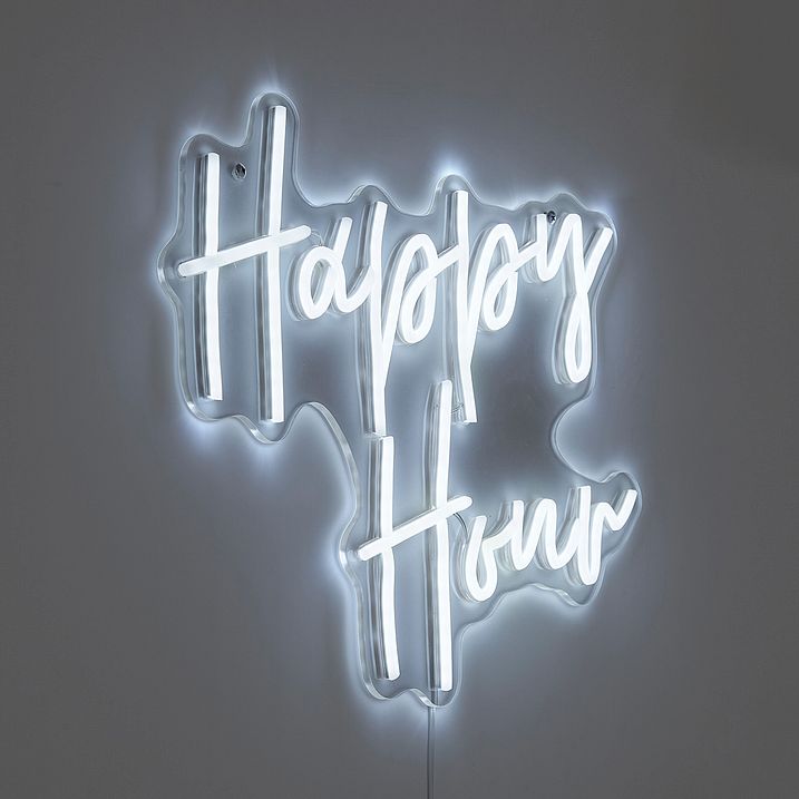 Neonska zidna svjetiljka bijela uklj. LED - Happy Hour