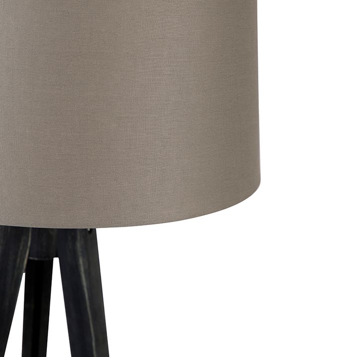 Трипод черен с платнена абажур таупе 45 см - Tripod Classic