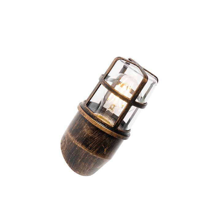 Vintage vonkajšia nástenná lampa starožitné zlato IP54 - Kiki