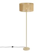 Golvlampa-beige-med-lampskärm-i-pappersrep-50/50/25---Simplo