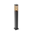 Moderna-spoljašnja-stubna-lampa-tamno-siva-sa-dimljenim-staklom-80-cm---Malios