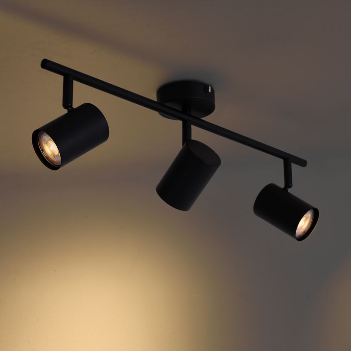 Foco moderno negro orientable de 3 luces - Jeana