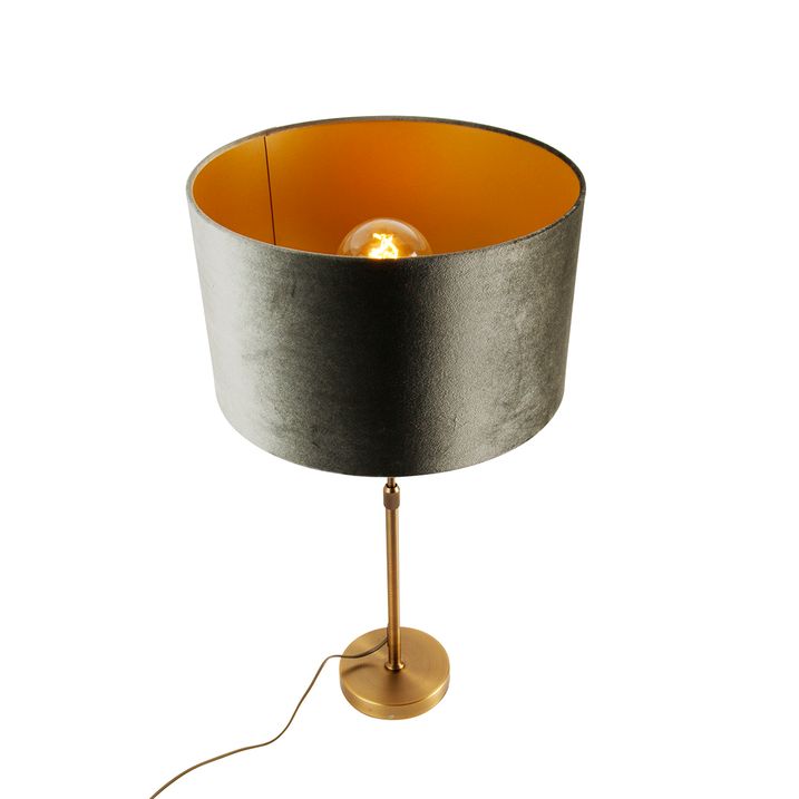 Stolná lampa bronzová so zamatovým tienidlom zelená 35cm - Parte
