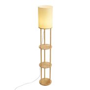 Lampadaire-intelligent-en-bois-avec-abat-jour-beige-avec-WiFi-A60---Stojon