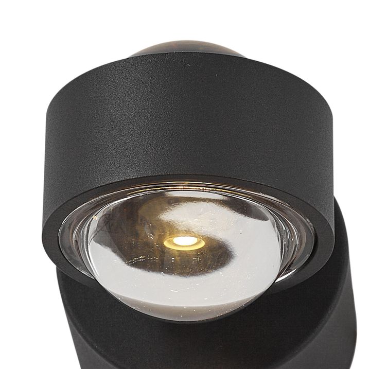 Dizajnové nástenné svietidlo čierne vrátane LED IP44 - Lens
