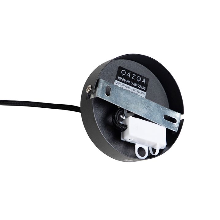 Lampa wisząca z abażurem z niebieskiego weluru ze złotem 40 cm - Combi