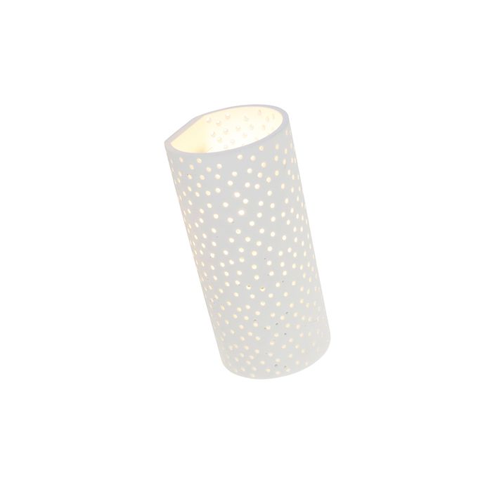 Vintage wandlamp wit gips cilindervormig - Mahou