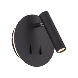 Модерна црна ѕидна светилка со LED диоди и USB-C - Croft