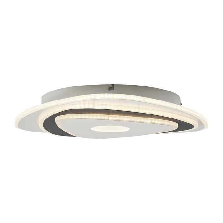 Designerska lampa sufitowa biała z ciemnoszarym organicznym kształtem z LED z możliwością ściemniania - Taylor