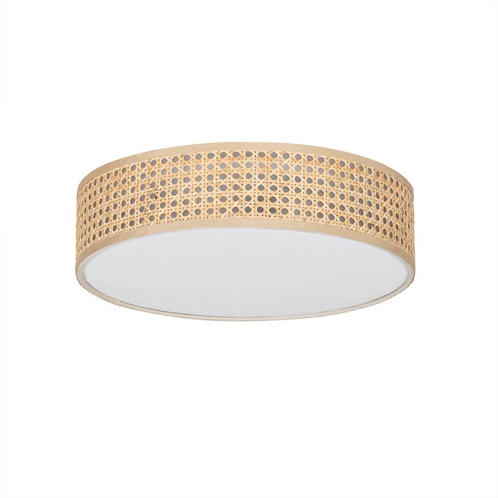 Chytré stropní svítidlo ratan 40 cm 3-světla vč. 3 Wifi P45 - Tromma