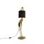 Vintage-stojací-lampa-mosazný-textilní-stínidlo-černé---Animal-Crane