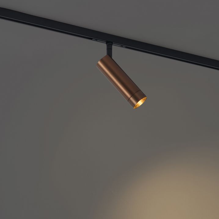 Foco moderno em bronze escuro para sistema de calha monofásico GU10 35mm - Slimline Uzzy