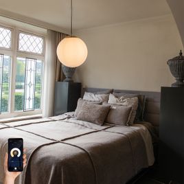 Smarte skandinavische Pendelleuchte Gold mit Opalglas 40cm inkl. WiFi A60 - Ball 40