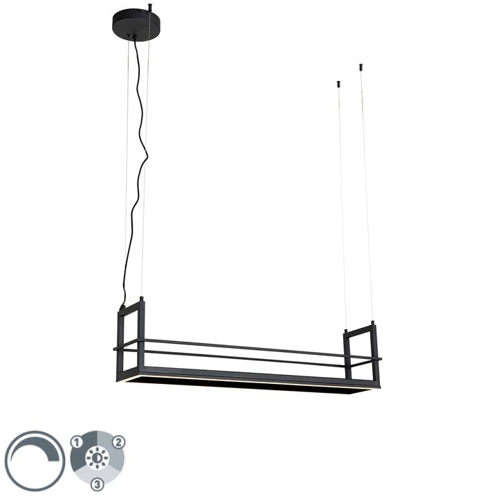 Hänglampa svart med hyllplan inkl LED 3-stegs dimbar - Cage Rack