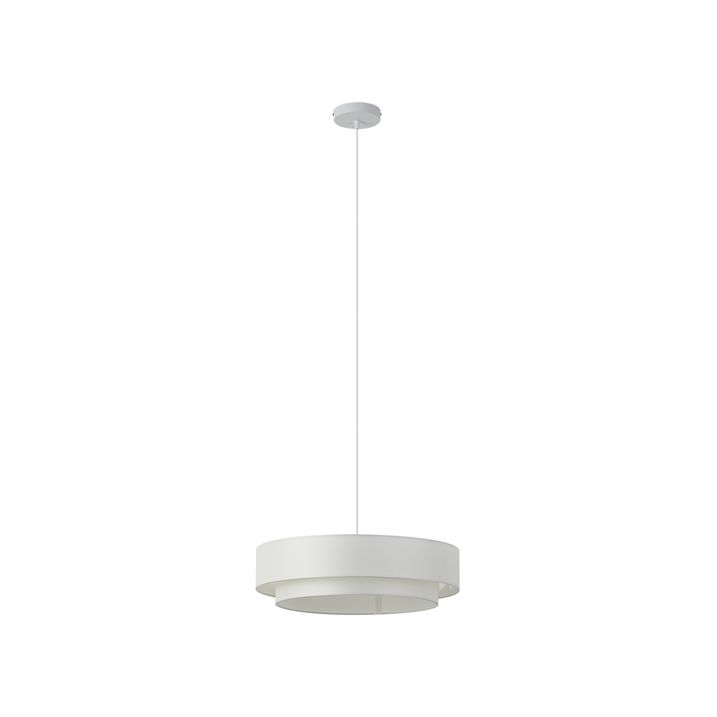 Modern Pendant Lamp White 50cm 3-Light - Drum Duo