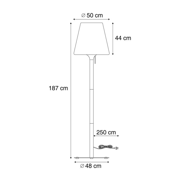 Moderne utendørs gulvlampe beige med hvit skjerm IP44 - Big Virginia