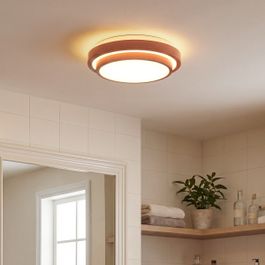 Plafonnier moderne Walden, sienne et blanc, 34cm, 2 lumières, IP44