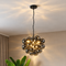 Lampă suspendată de design neagră cu sticlă fumurie 8 lumini rotundă - Uvas