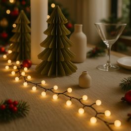 Christmas String Lights Green with 100 LEDs White 5m IP44 - Dasher