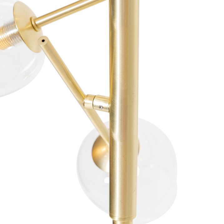 Lámpara de pie clásica dorada con cristal 5-luces - Elien