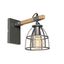 Industrielle-Wandleuchte-dunkelgrau-mit-Holz-verstellbar---Arthur
