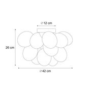 Design-Deckenleuchte-Schwarz-mit-Bernstein-und-Rauchglas-4-flammig---Uvas