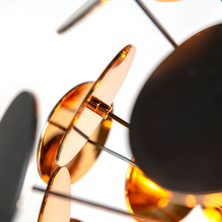 Moderne hanglamp zwart met goud 6-lichts - Cerchio
