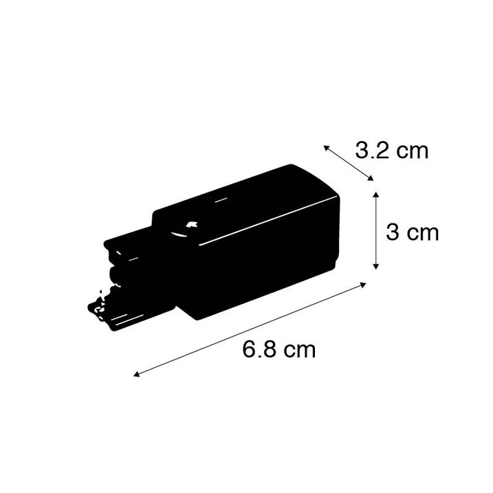 Stromzufuhr für 3-Phasen Schiene weiss links - 3-phasig