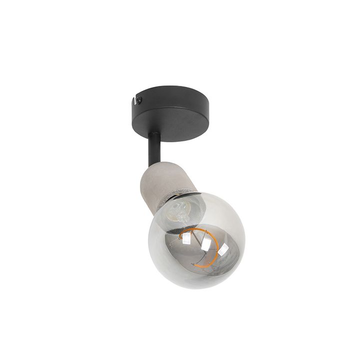Faretto industriale nero con cemento - Pedra