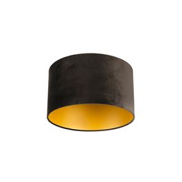 Abat-jour en velours noir 35/35/20 avec intérieur doré