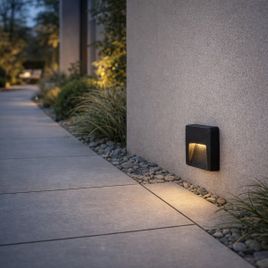 Vonkajšia nástenná lampa čierna štvorcová vrátane LED IP65 - Gem