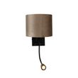 Zidna-lampa-crna-sa-taupe-plišanim-abažurom-18cm---Brescia-Combi
