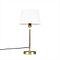 Lámpara de mesa dorada/latón con pantalla blanca 25 cm regulable - Parte