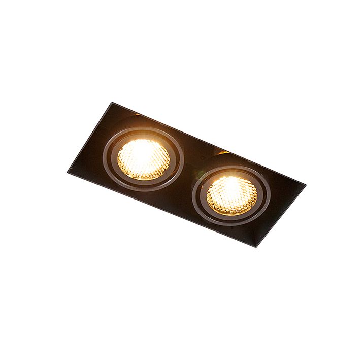 Set od 6 ugradnih reflektora crni podesivi bez okvira 2-svjetla - Oneon Honey
