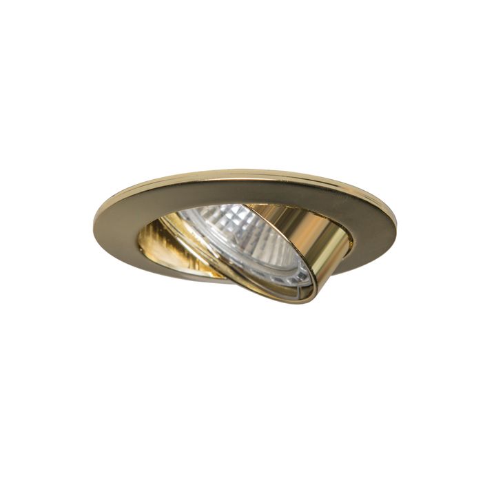 Set van 6 ronde kantelbare inbouwspots goud - Edu