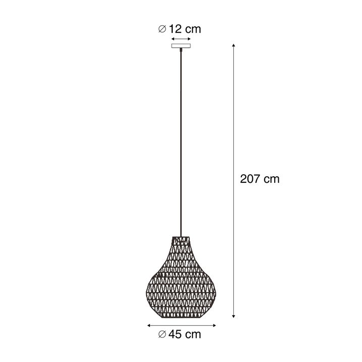 Skandinaavinen riippuvalaisin ruskea 45cm - Lina Natural