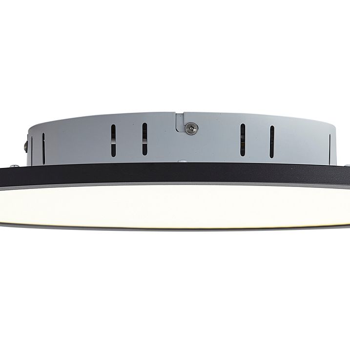 Išmanusis LED skydelis juodas 40 cm su LED pritemdymu iki šilto apšvietimo su nuotolinio valdymo pulteliu - Knob