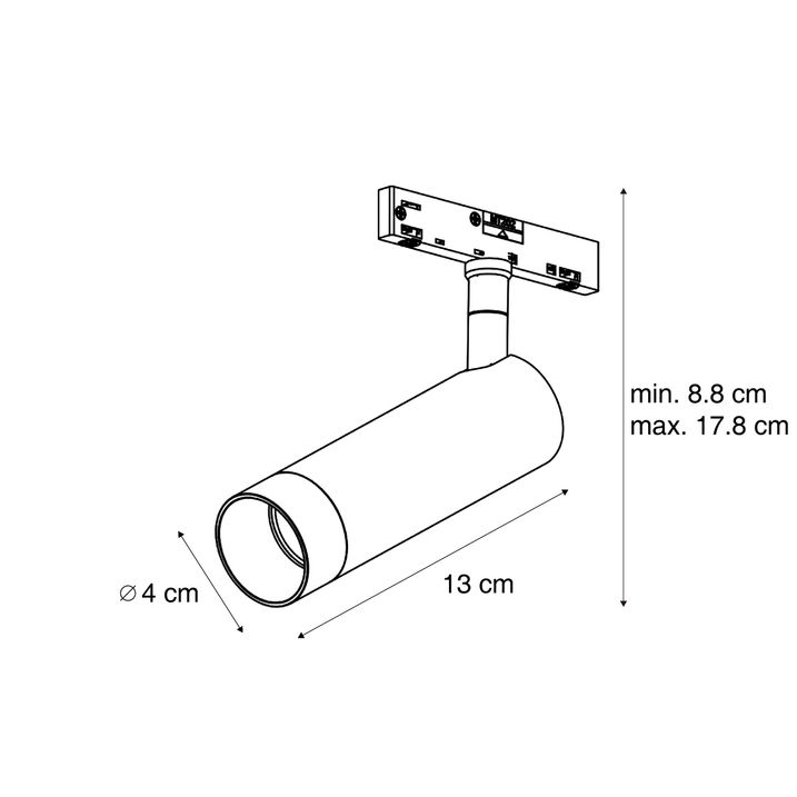 Modern Spotlight Beige with White for Track System 1-Phase GU10 35mm - Slimline Uzzy