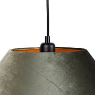 Suspension-noire-avec-double-abat-jour-en-velours-vert-et-intérieur-doré-2-lumières---Cava-Luxe