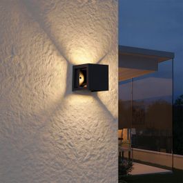 Moderne Vegglampe Svart Inkl. LED IP44 - Edwin Quadro