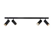 Plafoniera-moderna-cu-spoturi-negre-cu-bronz,-4-lumini-reglabile---Renna