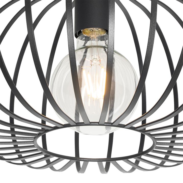 Plafoniera di design nera 39 cm - Johanna