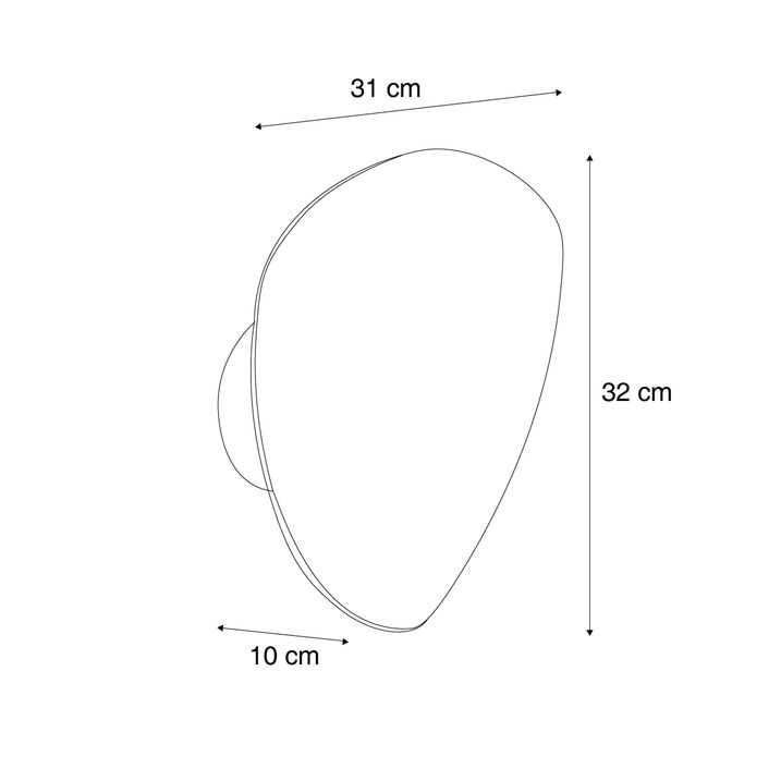 Llambë Muri me Dizajn Bronzi Organike 32cm me 2 Drita - Pulley