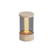 Lampada-da-tavolo-da-esterno-beige-ricaricabile-con-stazione-di-ricarica-IP65---Grill