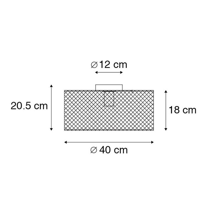 Industriell taklampe sort - Drum Mesh
