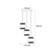 Modern-pendellampa-beige-med-rep-3-ljus---Kora