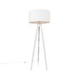 Moderní-stojací-lampa-stojan-bílá-s stínítkem-bílým-50-cm---Tripod-Classic