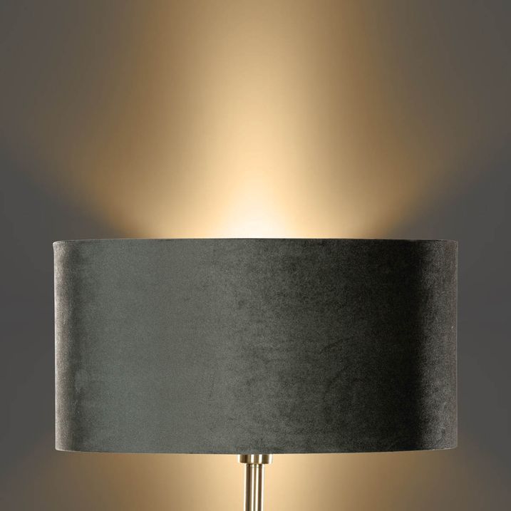 Asztali lámpa sárgaréz ovális bársony lámpabúrával, zöld, 35 cm - Simplo