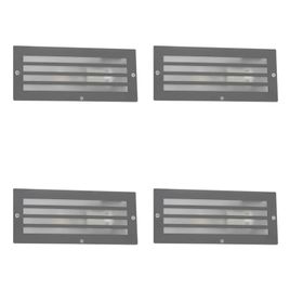 Ensemble de 4 spots encastrables modernes gris foncé IP44 - Hurricane